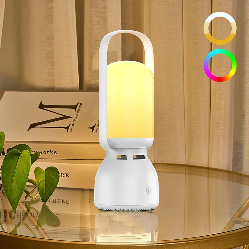JMK New Portable Wireless Colorful Sound Audio Lamp Adjustable Gear Recharging RGB Outdoor Handheld Camping Lantern Speaker