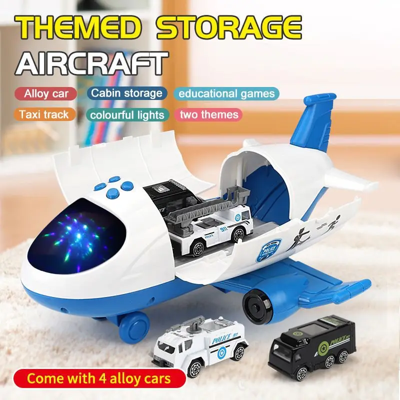 Children Electric Toy Cargo Aircraft Storage Airbus Alloy Car Slide Orbital Airport Battery Operated Airplane Toys for Kids