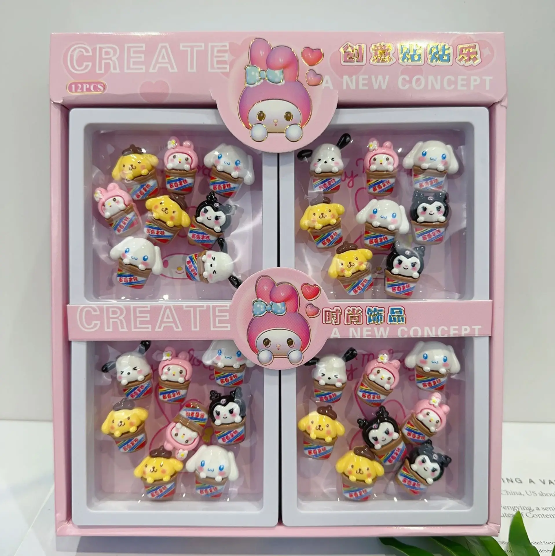 (Hot Selling)Cartoon 3D Kuromi KT Stickers Lovely Vinyl Anime DIY Stickers for Decoration