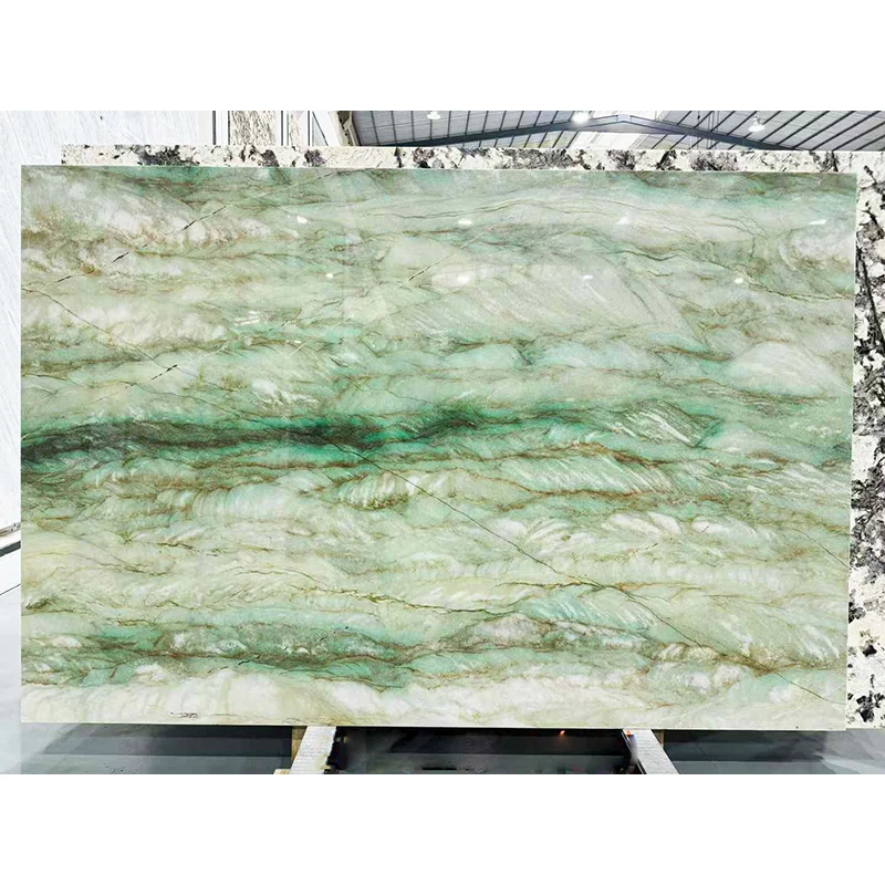 Modern Design Verde Gaya Green Quartzite Slabs Brazil Granite Stone for Kitchen Island Countertops Floor Usage Big Slab Form