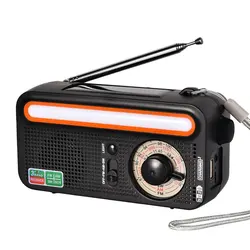 High end emergency radio hand crank solar red cross usb c 2000 mAh FM/AM/SW Radio Speaker SOS Alarm LED Torch Reading Lamp