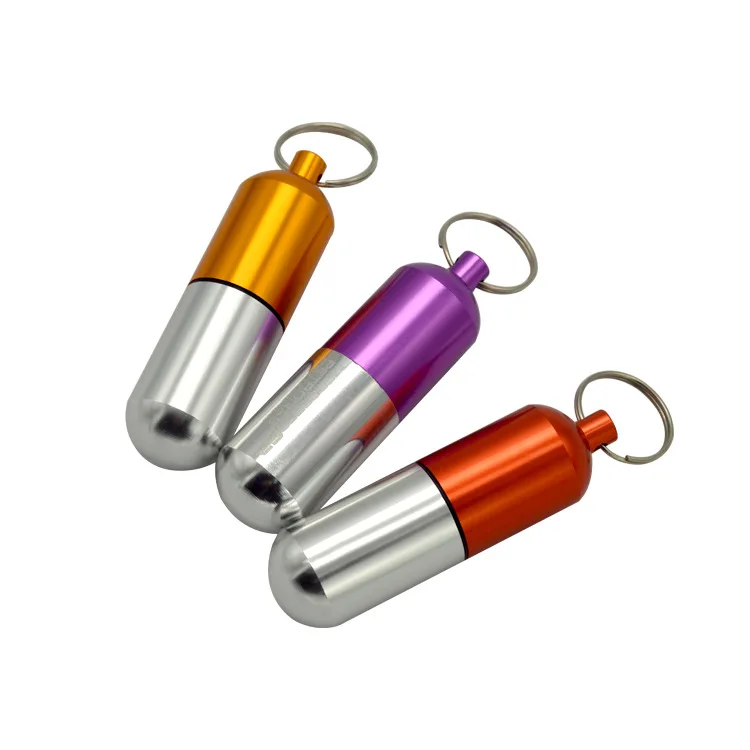 Promotional Gift Delicate Aluminum Pill Cases Outdoor Travel Waterproof Medical Box Bottle Drug Holder Key