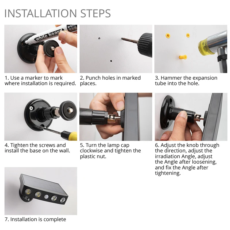 Powerful Solar Light Outdoor Motion Sensor Waterproof Garden LED Solar Lamp Spotlights For Garden Path Street Led Wall Light