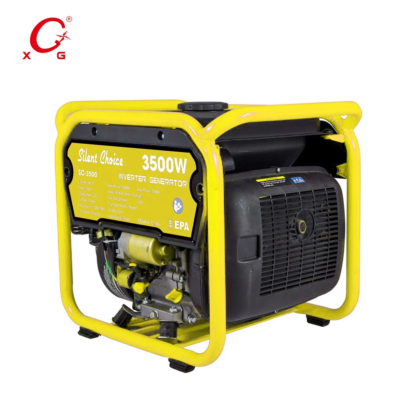 Silent Portable 4.3kVA Gasoline Generator Open Frame Remote Start GS CE Inverter Generator 3500W Digital Outdoor Mini Generator