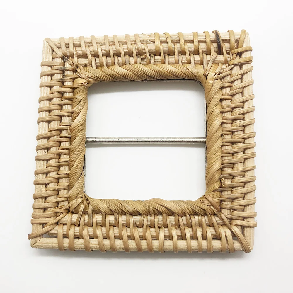 9CM Big square Rattan Buckle With 5cm Inner Size Silver Zinc Alloy Metal Buckles For Women Belts