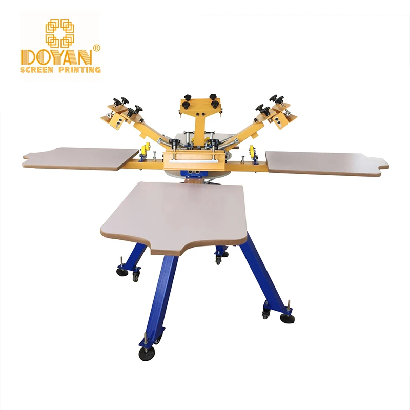 Doyan Hot Selling screen printers 6 station 6 color manual screen printing machine for clothes