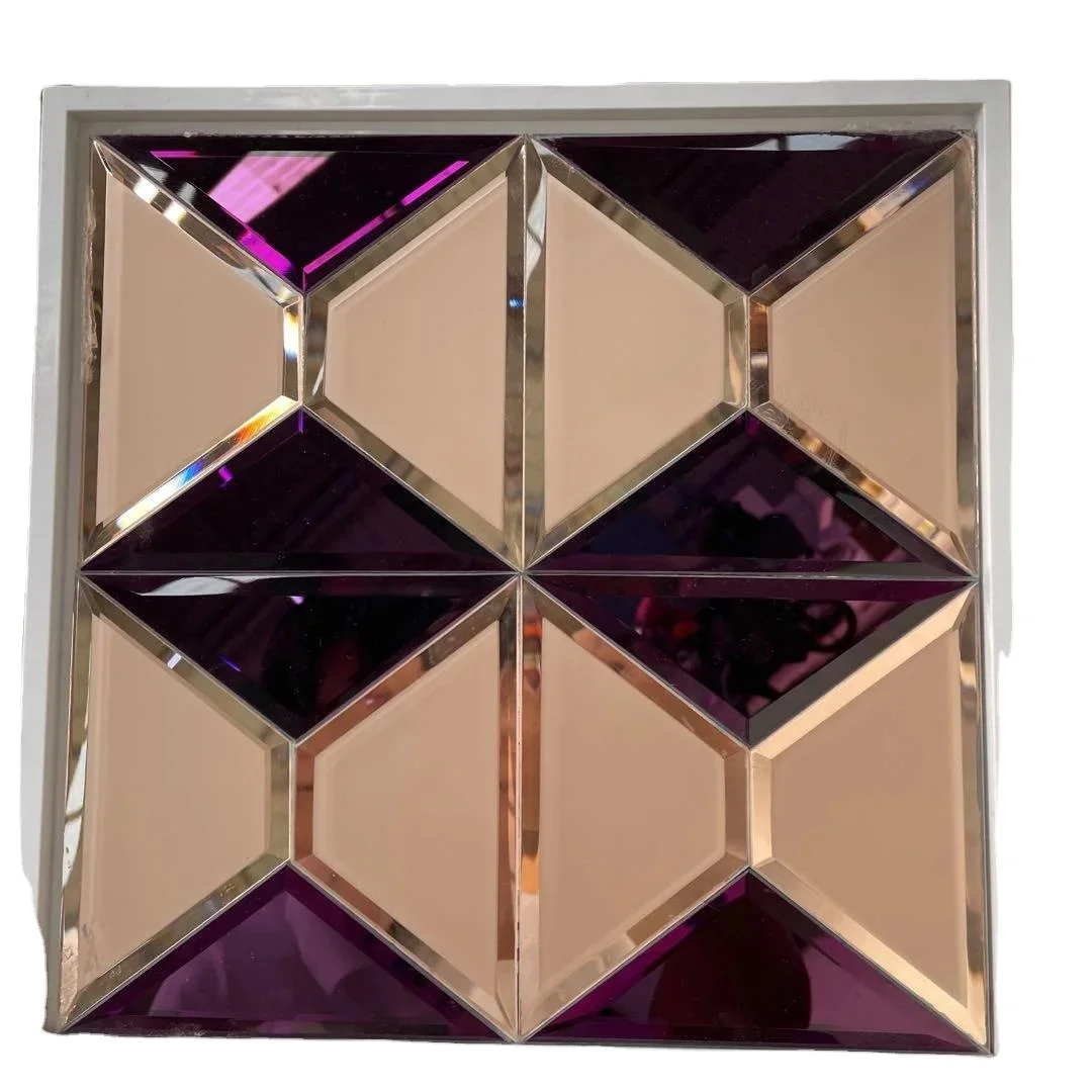 30x30cm Glass Mosaic Mirror Tile Art Deco Style Wall Decor Square Modern Rectangle 4mm Interior Wall Float Foam Carton 30% TT