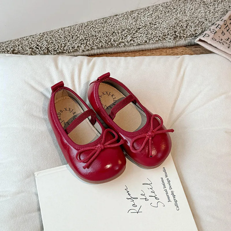 Conyson Children leather shoes 2024 spring summer new girls soft bottom shoes bow baby non-slip fashion princess single shoes