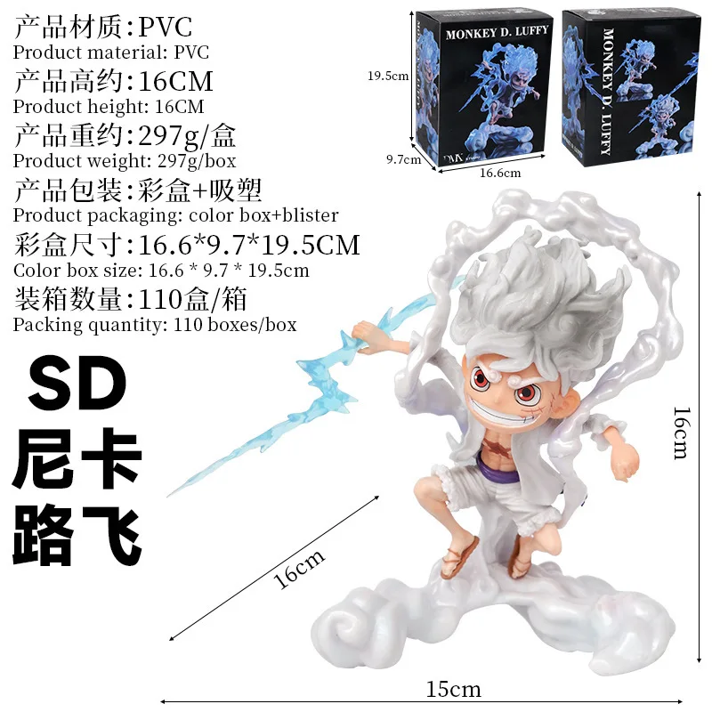 Hot Sale One Pieces action figure SD Nika Luffy Gear 5 fruit awakening model Luffy statue collectible toys