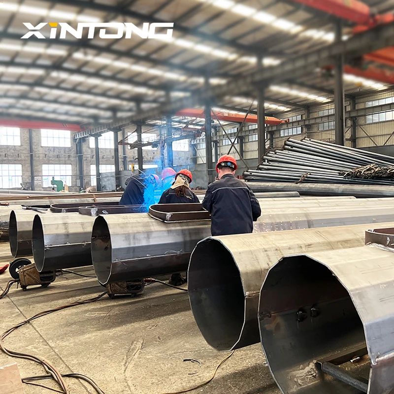 XINTONG 10M 12M Single Arm Double Arms SolarHot Dip Galvanized 9M Galvanized Street Light Pole