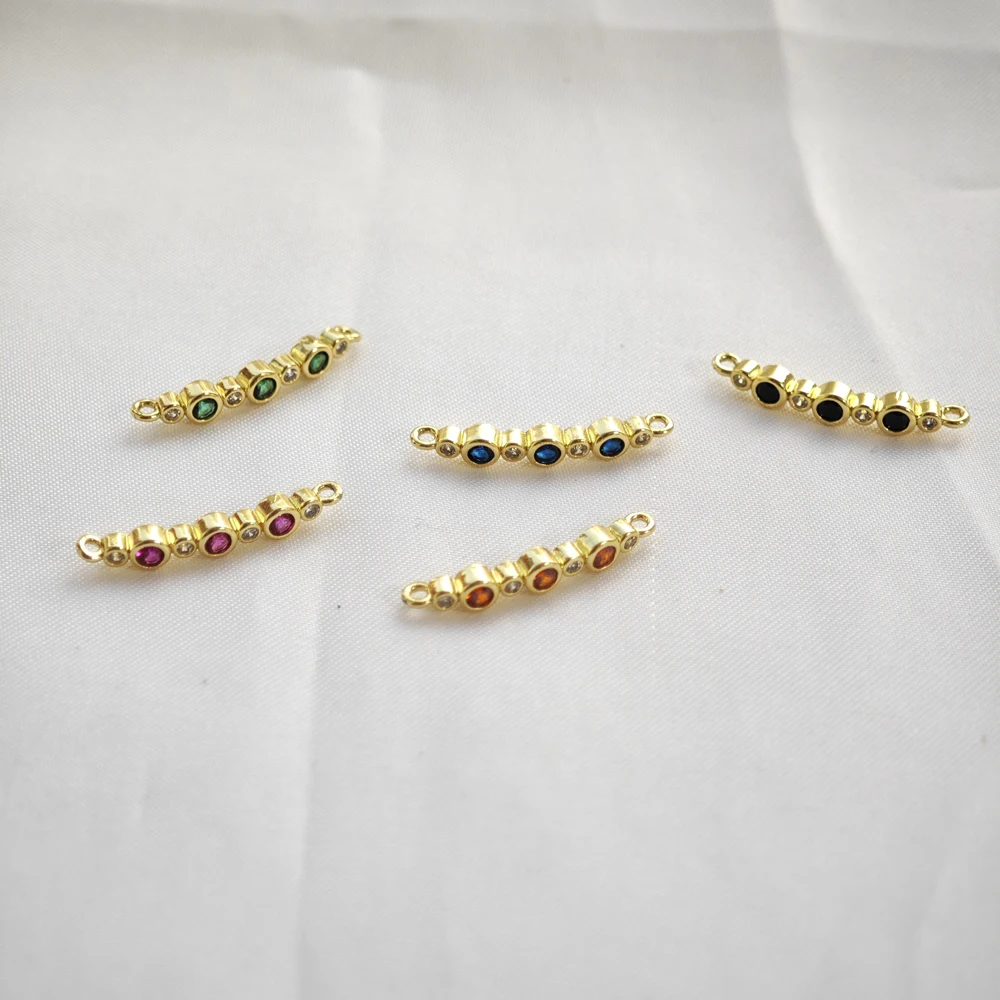 Unique Design Moon Charm Pendants Gold Plated Brass Necklace Bracelet Zircon Ivory Pearl Pendant For Jewelry Making