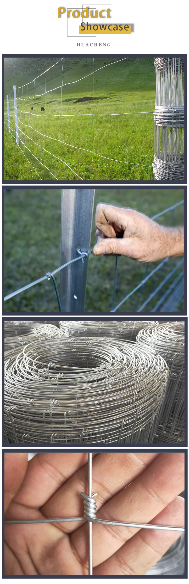 Veldspan High Tensile Galvanized Steel Wire Mesh Grassland Fence /Field Farm Fence