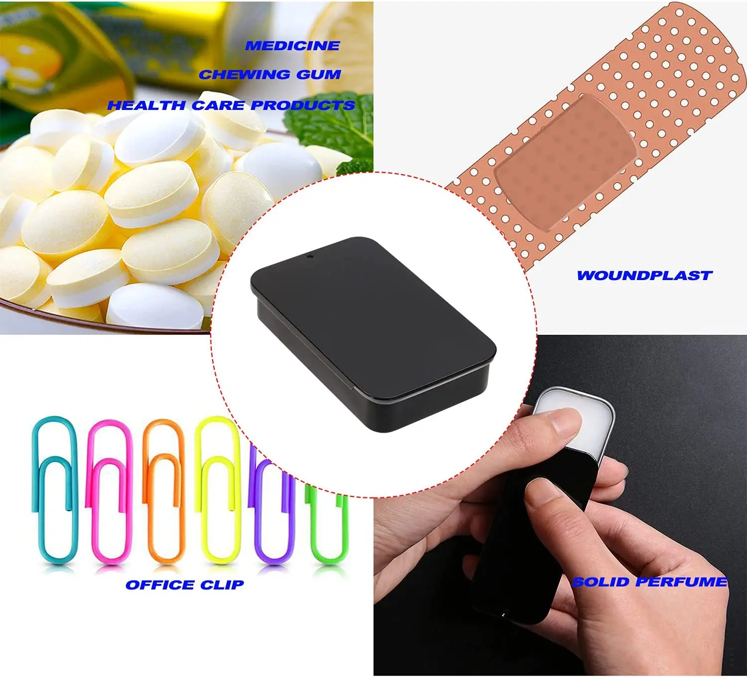 Металлическая Прямоугольная скользящая крышка, жестяные коробки для бальзама для губ, ювелирных изделий, монет, флеш-накопителя USB, мини-свечей, минтов, таблеток, упаковка для конфет