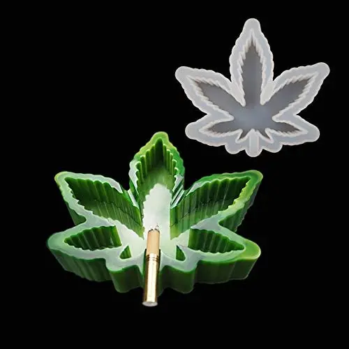 China Supplier DIY Epoxy Ashtray Resin Mold Maple Leaf Container Ashtray Casting Silicone Molds for Resin Home Decoration
