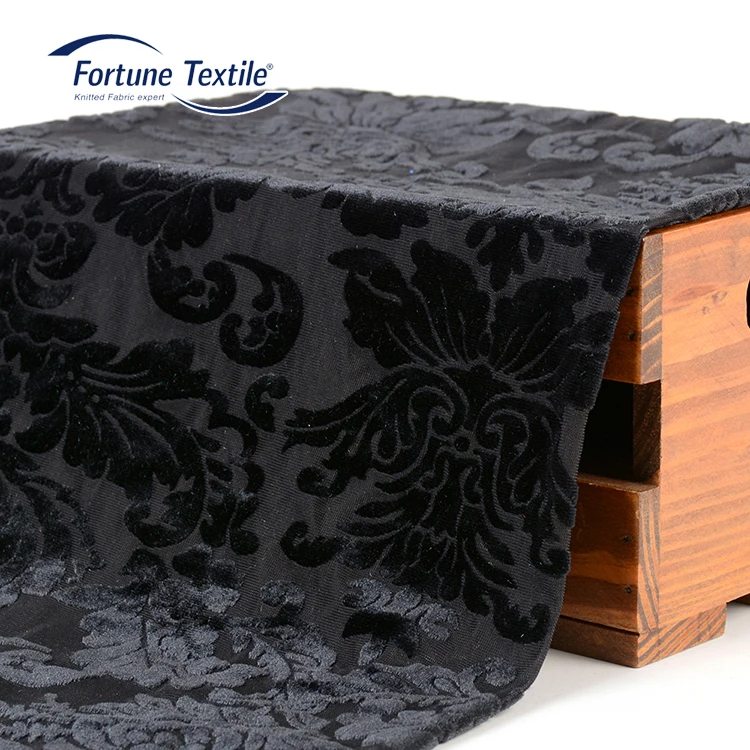 
Shaoxing factory knit velvet floral spandex fabric for dress blouse skirt 