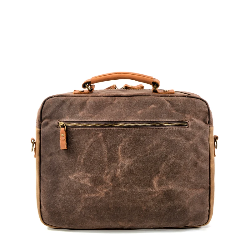 
canvas leather wholesale man handbag Wholesale waterproof 15.6 inch business laptop briefcase 