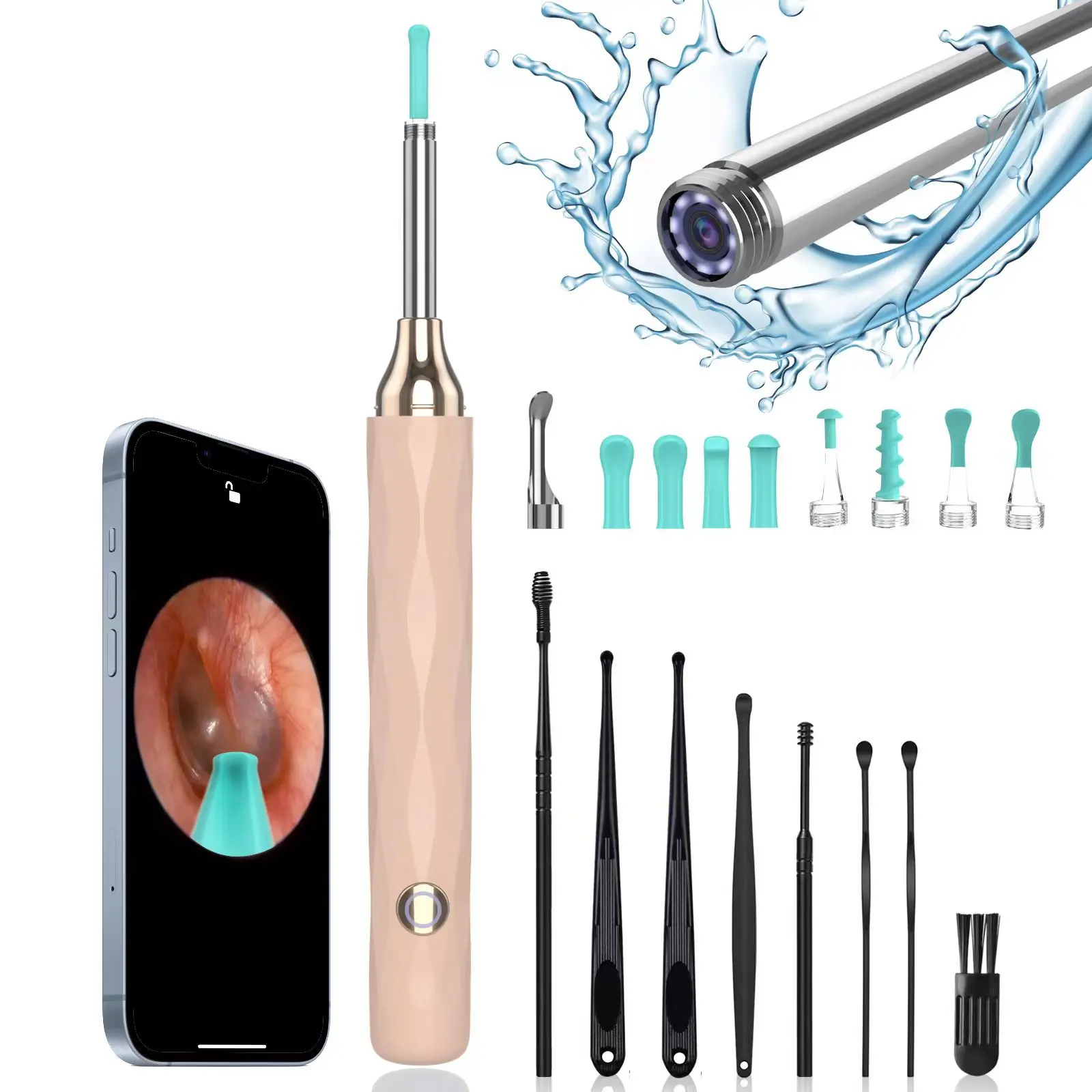 Ear Cleaner with Camera Ear Spoon Earwax Removal Tool Ear Wax Removal with Light Otoscope for iPhone and Android