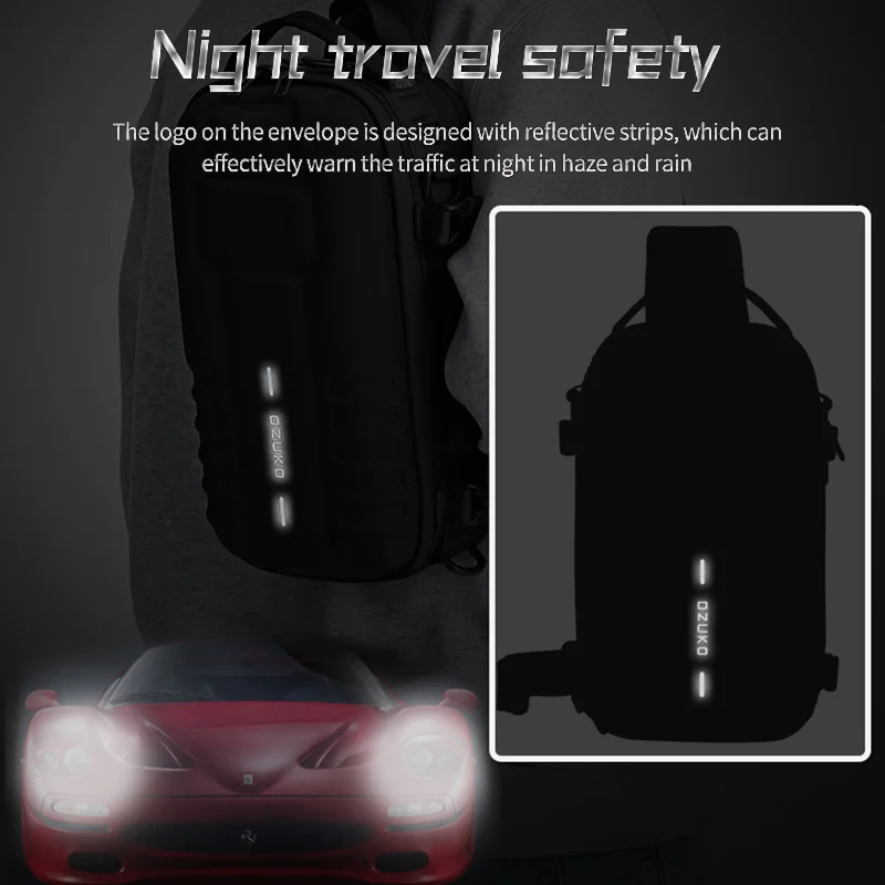 Ozuko 9565 New Arrival Tactical Sling Bag For Men Original Design Tripod Trendy Waterproof Crossbody Camera Sling Bag