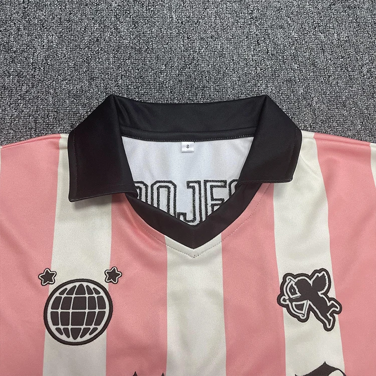 Classic Striped Retro Football Shirt Wholesale Crop Sublimation Design Football Jersey