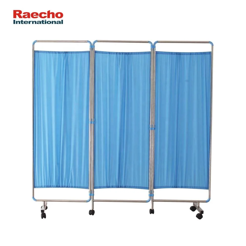 Hospital Stainless Steel Bed Screen Ward Screen 3 Fold Curtain Screen