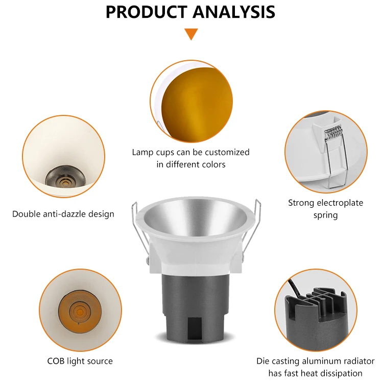 5W 7W 10W App Control Zigbee Smart Mini Downlight 50Mm Cut Out Led Downlight Light Recessed 6W Hotel Residential