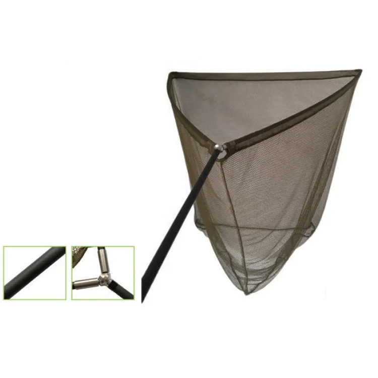 
Landing Net Carp Fishing olive green mesh ,6ft 3K carbon handle ,stainless steel spread carp fishing net 