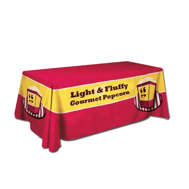  Customized Five Side for Your Design Printing Available Polyester Table Cloth Throw Event Promotion Happy