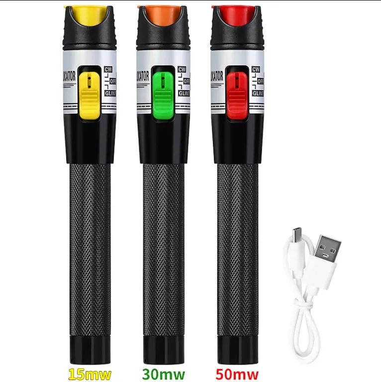 FTTH Перезаряжаемая оптическая волоконно-красная световая ручка VFL 15/30/50 МВт волоконно-оптический кабель тестер визуальный локатор неисправностей