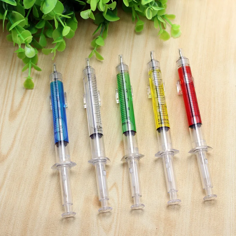 Personalized Plastic Pen Novelty Injection Needle Pen Promotion Fancy Syringe Plastic Pen
