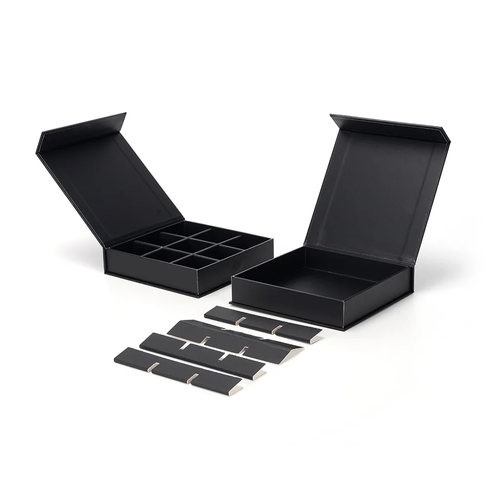 Digital Printing High Quality Textured Magnet Black Gift Box with Insert Sweet Packaging Boxes for Small Business