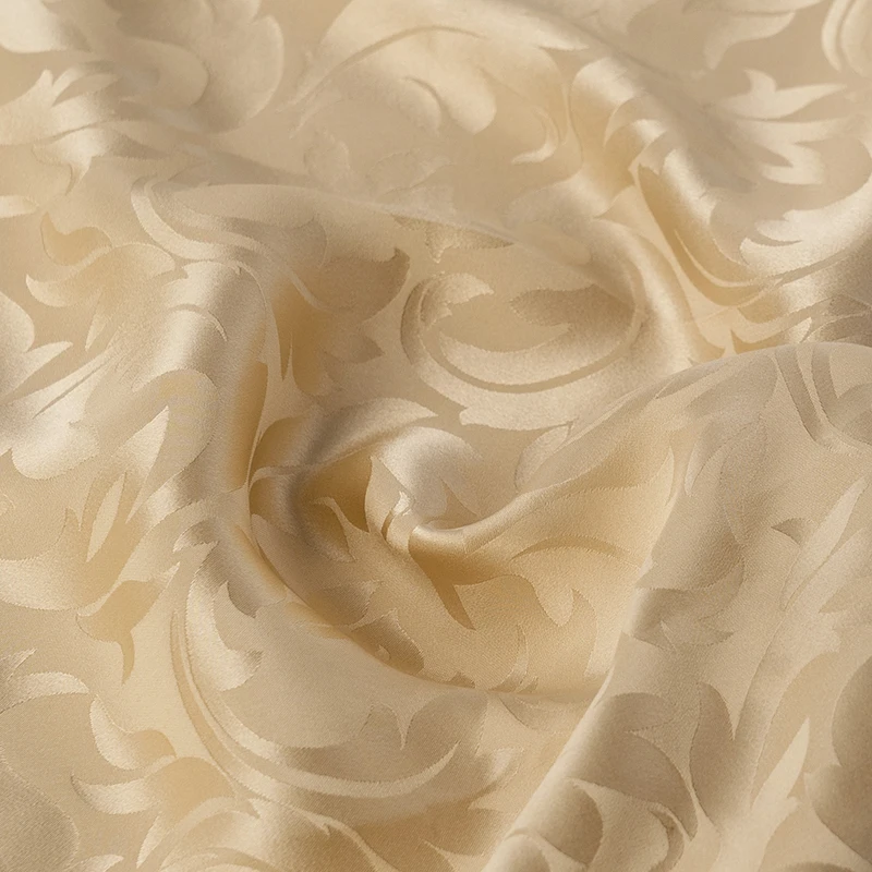 
 Китайская оригинальная шелковая ткань, жаккардовая ткань, окрашенная на заказ, 100% органический атлас, итальянская шелковая ткань  