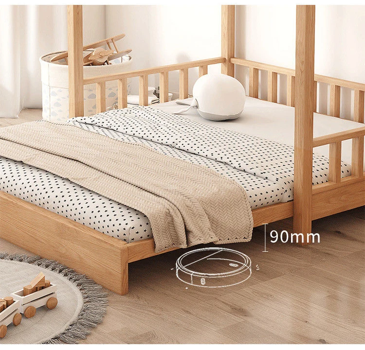 Hot Selling Modern Portable Wood Color Baby Cribs Kids House Wooden Baby Cot Bed