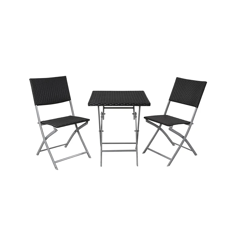 Folding 3pc bistro set slat aluminium folding bistro table and chairs