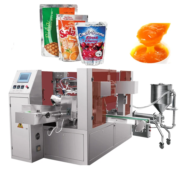 Automatic Envasadora Rotativa Stand Up Oil Bag Juce Potato Yogurt Liquid Detergent Rotary Pouch Packaging Machine Price