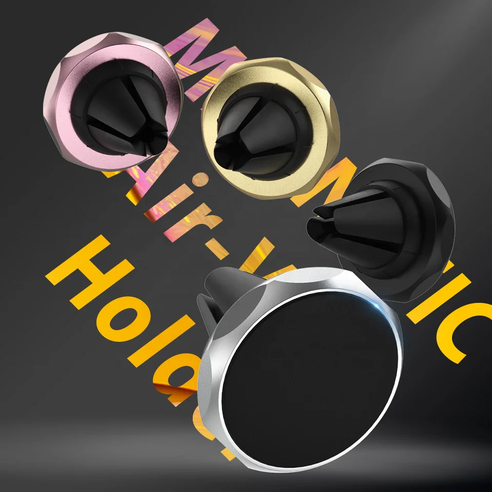 360 Degree Cell Phone Power Clip Gps Air Mount Car Vent Magnetic Holder