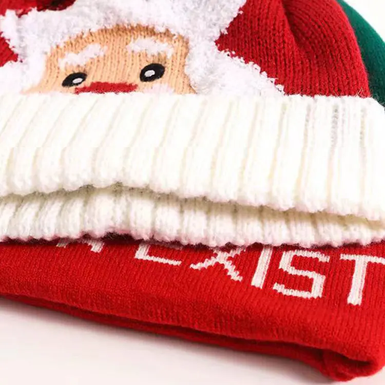 Christmas decoration supplies Wholesale new styles festival Beanie Pom Christmas Hats Hot Sale children gifts for santa hats