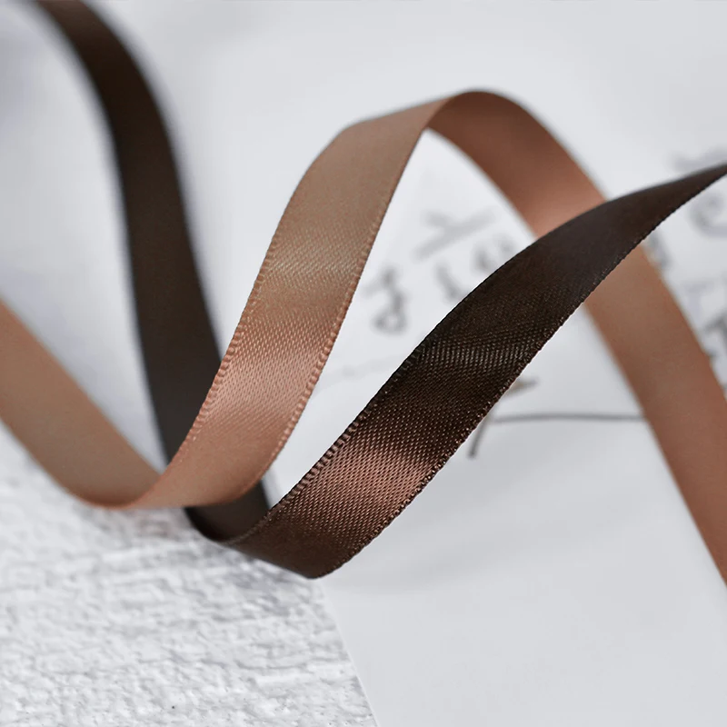 YAMA brown Custom design print name logo on satin ribbon for gift packing and decoration