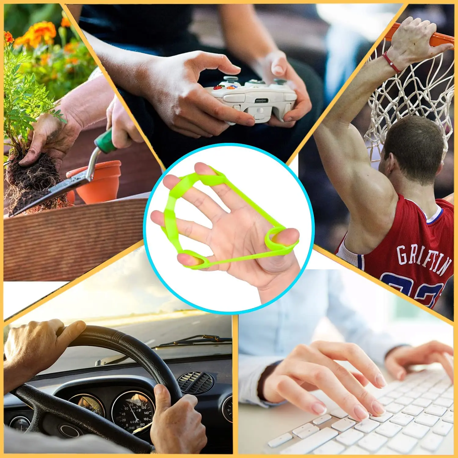 Free Sample Bigger Finger Holes Top-Quality Silicone Finger Exerciser Hand Grip Strengthener Finger Stretcher