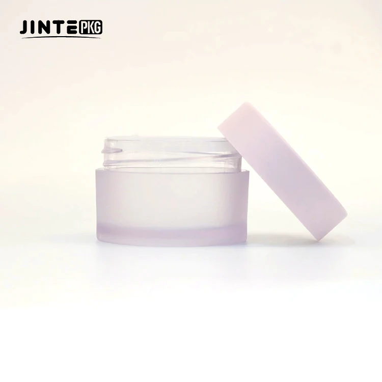 Custom Sweet Empty Lip Balm Lip Scrub Container PETG Small Plastic 5g 10g 15g 30g Frosted Jar with Pink lids
