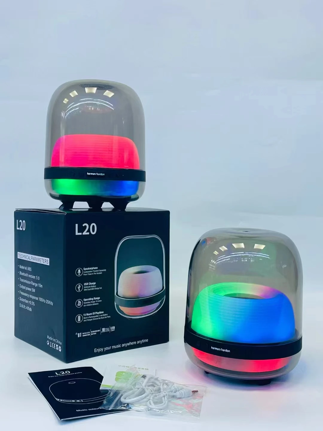 Лучшая Портативная колонка с RGB-подсветкой динамик Aura3 Studio 3 беспроводные стерео колонки Bluetooth и светодиодной подсветкой