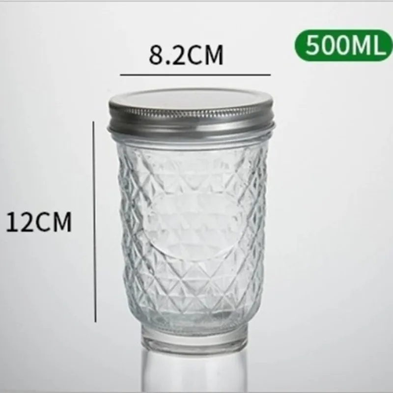 Glass Jar Supplier Wholesale Kitchen 250ml 500ml Wide Mouth Clear Glass Mason Jars Small 3 oz 16 oz Glass Storage Jars with Lid