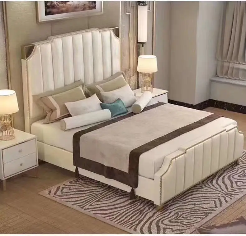 Modern simple cloth art double bed Northern Europe Can take apart the soft bed