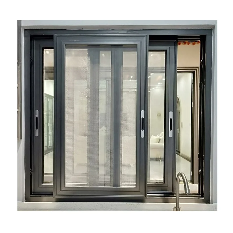 Guojian door and window mosquito screen  one side lock aluminum sliding window price philippines