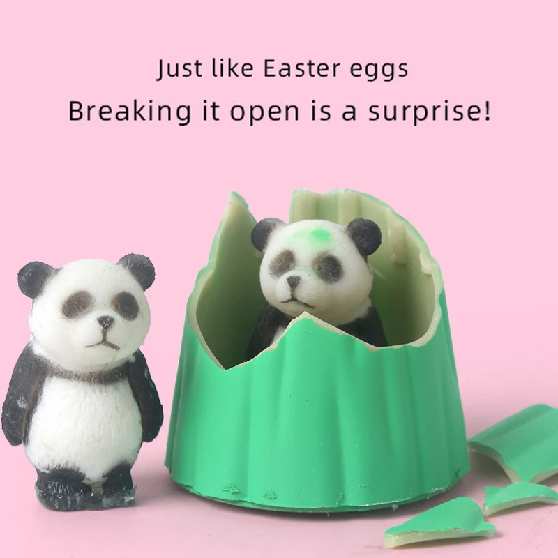 2024 New Mini Cute Cartoon Bamboo Panda Doll Toy Unisex Educational Toy for Children Soaking Water Hatching Design