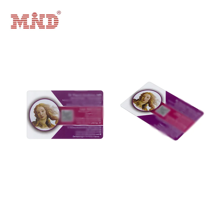 Custom PVC 30mil transparent business card signature panel CMYK plastic clear card