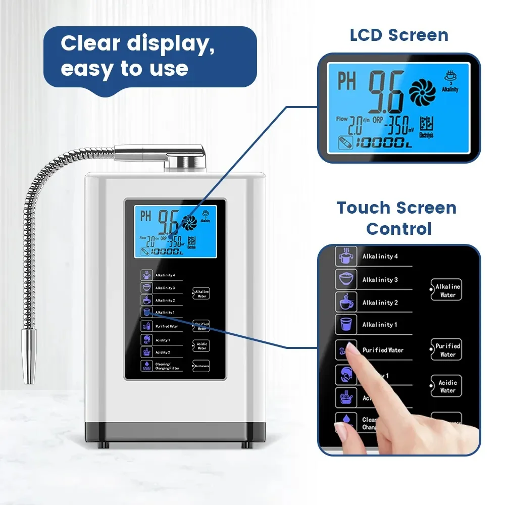 Moneng Kangen Electric Alkaline Water Ionizer Machine Household Use Produces Alkaline Hydrogen-Rich Water Ionized Water Machine