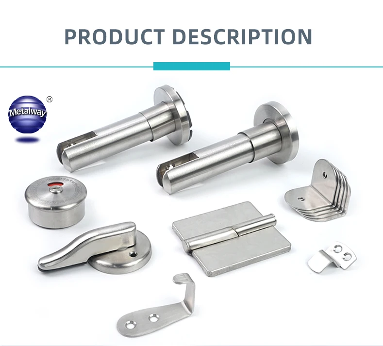 Manufacturers Stainless Steel 304 Hardware Door Hinges Public Mall Toilet Cubicle Partition accessories