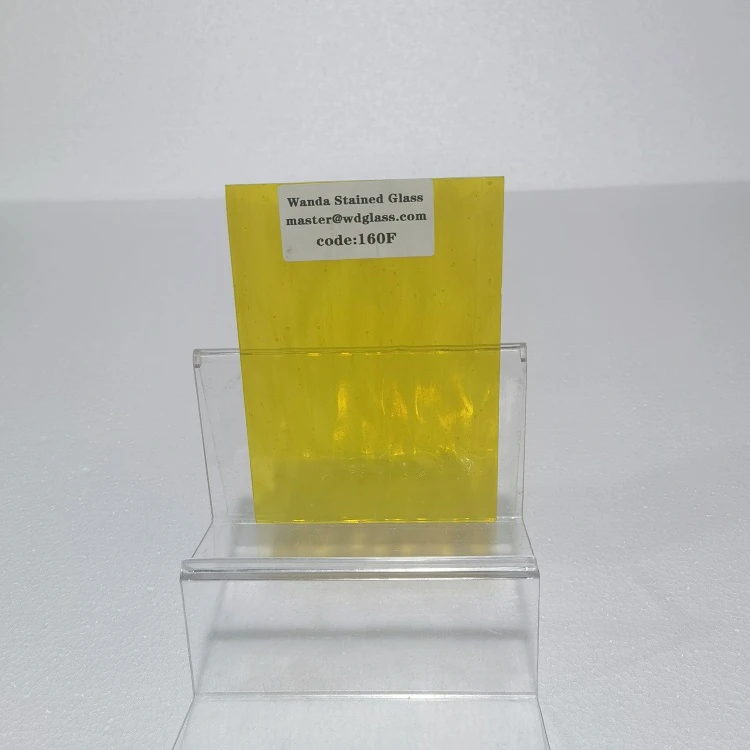 WANDIOR Jiangsu Factory Store 3mm Lemon Yellow Transparent Pattern Stained Glass Sheet