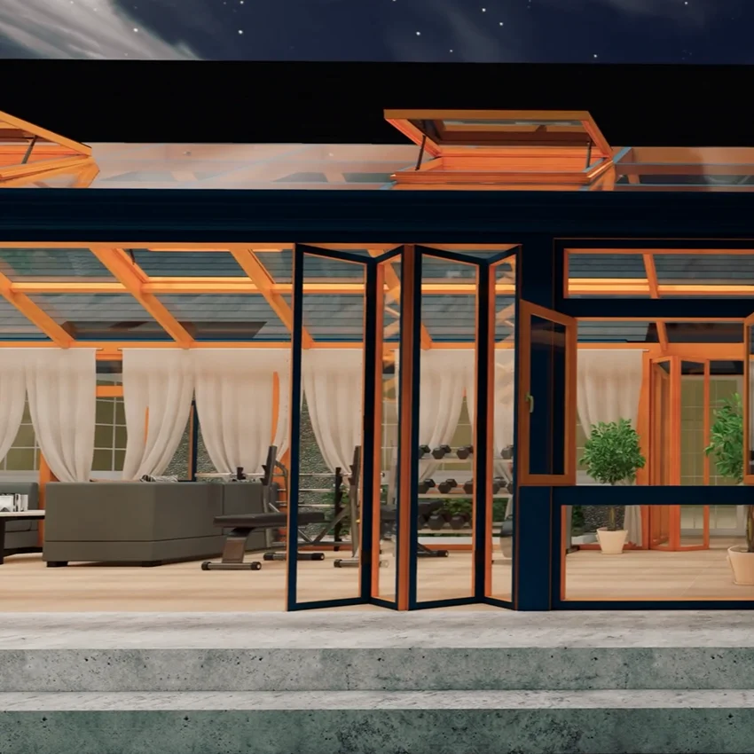 House Veranda 4 Season Glass Popular Garden Late Design Aluminum Frame Glass Modern Villa Outdoor Tempered Glass Triangle CN;GUA