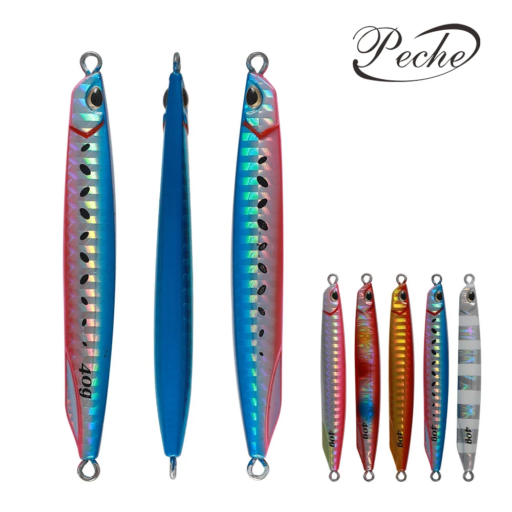 Slow Pitch Jigs Lures Fishing Tackle Luminous Stripe Metal Casting Bait 40g 60g Iscas Artificial Lifelike Jigging Fishing Lures